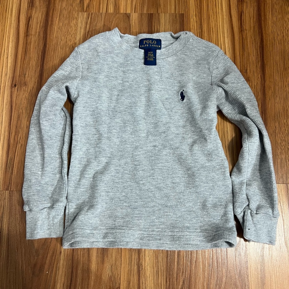 3T boys Polo Ralph Lauren long sleeve gray